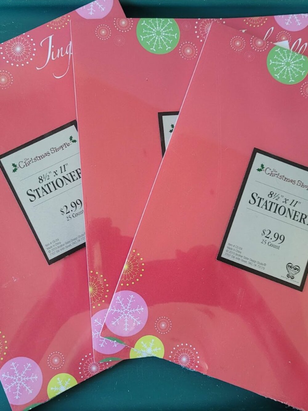 3 packages of 8 1/2 x 11 Christmas Stationery